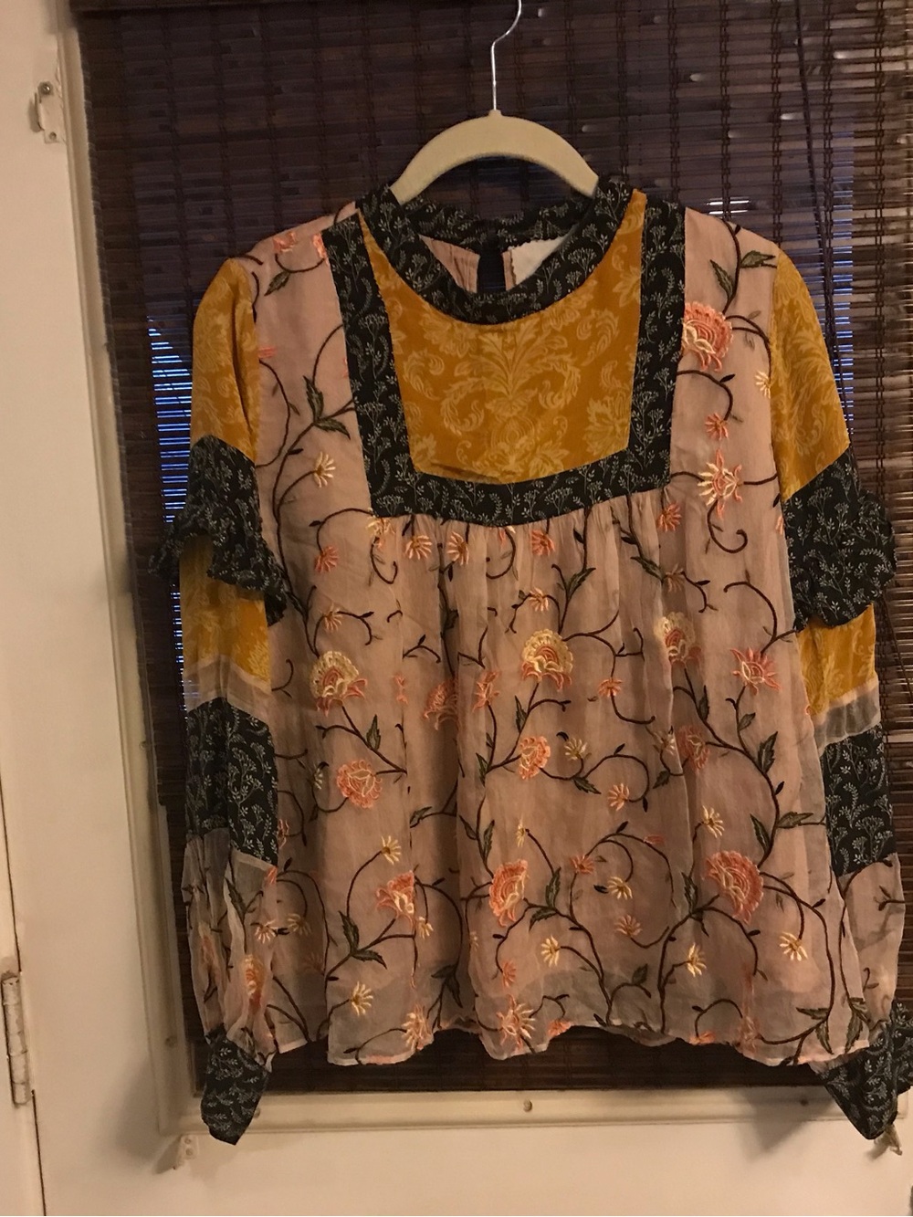 Let Me Be Top from Anthropologie colorful  details sz S
